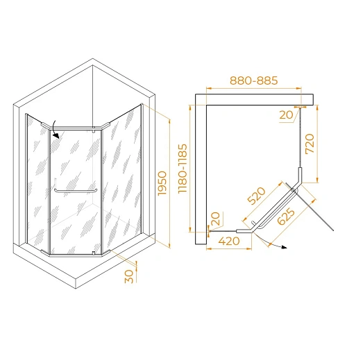 Душевой уголок RGW PA-091 900x1200 мм 35089192-11 хром Easy Clean Душевой уголок RGW PA-091 900x1200 мм 35089192-11 хром Easy Clean