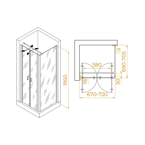 Душевой уголок RGW PA-134B (PA-104B+Z-050-2B+O-104B) 700x700 мм 060813477-014 черный Easy Clean Душевой уголок RGW PA-134B (PA-104B+Z-050-2B+O-104B) 700x700 мм 060813477-014 черный Easy Clean