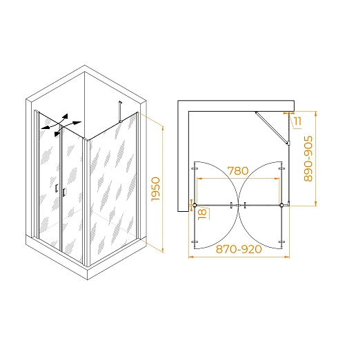Душевой уголок RGW PA-134B (PA-104B+Z-050-2B+O-204B) 900x900 мм 060814499-14 черный Easy Clean Душевой уголок RGW PA-134B (PA-104B+Z-050-2B+O-204B) 900x900 мм 060814499-14 черный Easy Clean