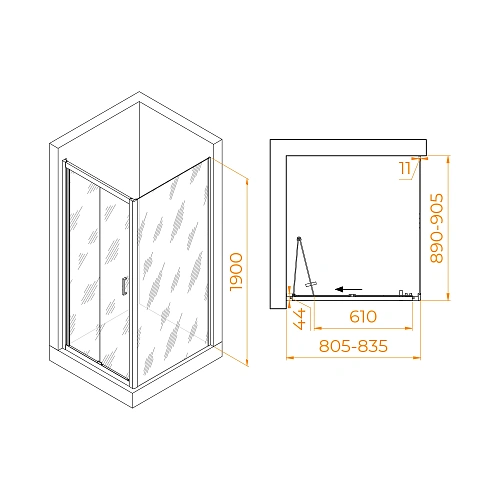 Душевой уголок RGW PA-142 (PA-21+Z-050-5) 800x900 мм 060814289-11 Душевой уголок RGW PA-142 (PA-21+Z-050-5) 800x900 мм 060814289-11