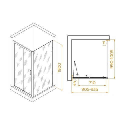 Душевой уголок RGW PA-142 (PA-21+Z-050-5) 900x1000 мм 060814290-11 Душевой уголок RGW PA-142 (PA-21+Z-050-5) 900x1000 мм 060814290-11