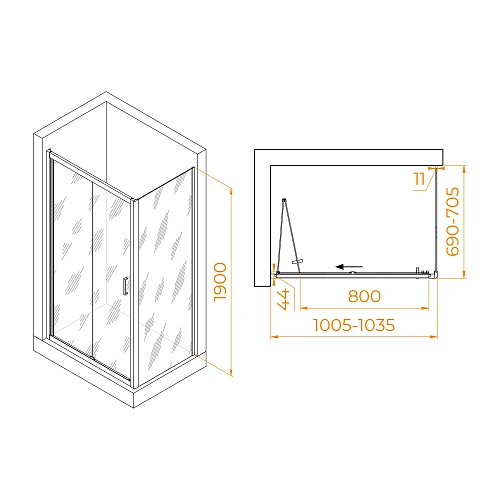 Душевой уголок RGW PA-142B (PA-21B+Z-050-5B) 1000x700 мм 060814207-14 Душевой уголок RGW PA-142B (PA-21B+Z-050-5B) 1000x700 мм 060814207-14
