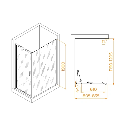 Душевой уголок RGW PA-142B (PA-21B+Z-050-5B) 800x1200 мм 060814282-14 Душевой уголок RGW PA-142B (PA-21B+Z-050-5B) 800x1200 мм 060814282-14