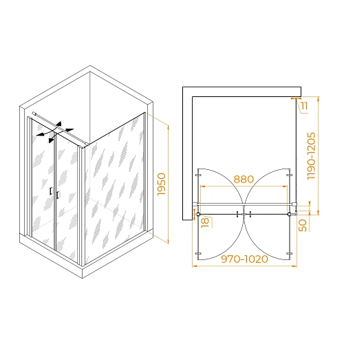 Душевой уголок RGW PA-144 (PA-104+Z-050-2+O-104) 1000x1200 мм 060814402-011 хром Easy Clean Душевой уголок RGW PA-144 (PA-104+Z-050-2+O-104) 1000x1200 мм 060814402-011 хром Easy Clean