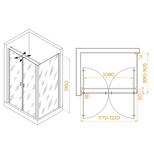 Душевой уголок RGW PA-144 (PA-104+Z-050-2+O-104) 1200x900 мм 060814429-011 хром Easy Clean Душевой уголок RGW PA-144 (PA-104+Z-050-2+O-104) 1200x900 мм 060814429-011 хром Easy Clean