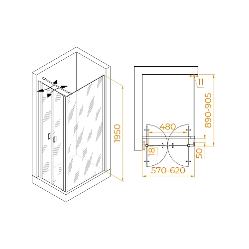 Душевой уголок RGW PA-144 (PA-104+Z-050-2+O-104) 600x900 мм 060814469-011 хром Easy Clean Душевой уголок RGW PA-144 (PA-104+Z-050-2+O-104) 600x900 мм 060814469-011 хром Easy Clean