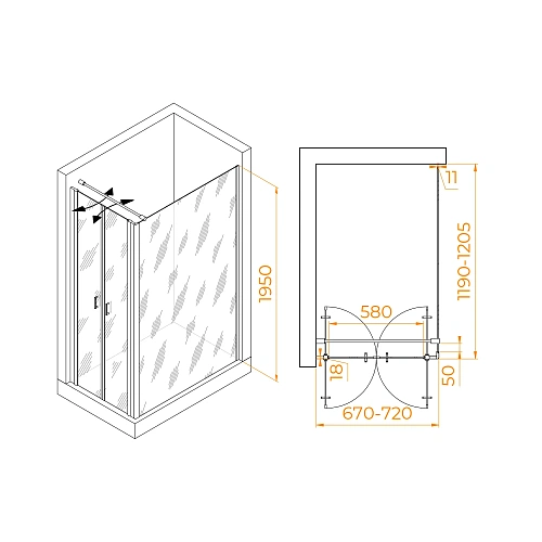 Душевой уголок RGW PA-144 (PA-104+Z-050-2+O-104) 700x1200 мм 060814472-011 хром Easy Clean Душевой уголок RGW PA-144 (PA-104+Z-050-2+O-104) 700x1200 мм 060814472-011 хром Easy Clean