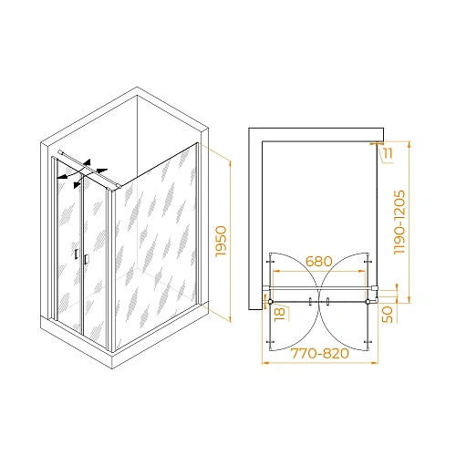 Душевой уголок RGW PA-144 (PA-104+Z-050-2+O-104) 800x1200 мм 060814482-011 хром Easy Clean Душевой уголок RGW PA-144 (PA-104+Z-050-2+O-104) 800x1200 мм 060814482-011 хром Easy Clean