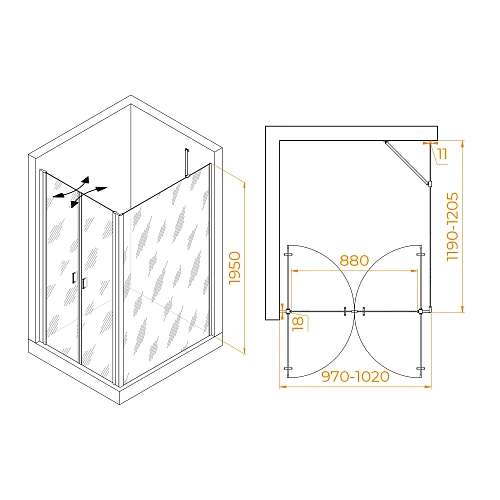 Душевой уголок RGW PA-144 (PA-104+Z-050-2+O-204) 1000x1200 мм 060814402-11 хром Easy Clean Душевой уголок RGW PA-144 (PA-104+Z-050-2+O-204) 1000x1200 мм 060814402-11 хром Easy Clean