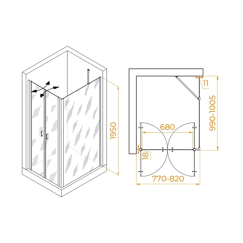 Душевой уголок RGW PA-144 (PA-104+Z-050-2+O-204) 800x1000 мм 060814480-11 хром Easy Clean Душевой уголок RGW PA-144 (PA-104+Z-050-2+O-204) 800x1000 мм 060814480-11 хром Easy Clean
