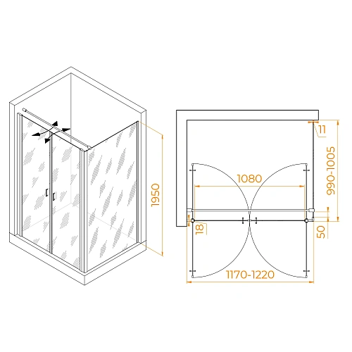 Душевой уголок RGW PA-144B (PA-104B+Z-050-2B+O-104B) 1200x1000 мм 060814420-014 черный Easy Clean Душевой уголок RGW PA-144B (PA-104B+Z-050-2B+O-104B) 1200x1000 мм 060814420-014 черный Easy Clean