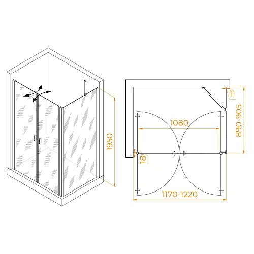 Душевой уголок RGW PA-144B (PA-104B+Z-050-2B+O-204B) 1200x900 мм 060814429-14 черный Easy Clean Душевой уголок RGW PA-144B (PA-104B+Z-050-2B+O-204B) 1200x900 мм 060814429-14 черный Easy Clean