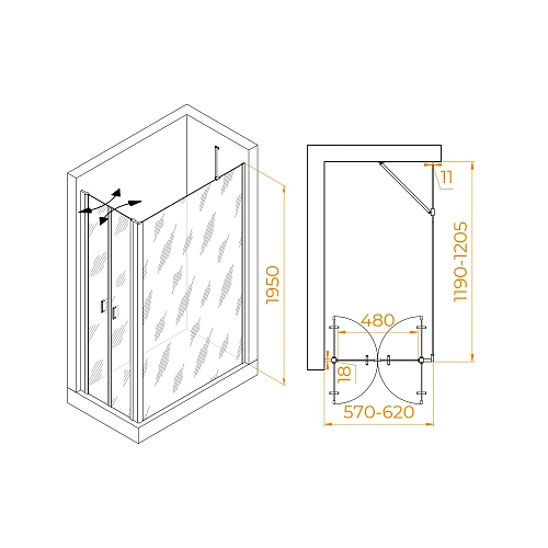 Душевой уголок RGW PA-144B (PA-104B+Z-050-2B+O-204B) 600x1200 мм 060814462-14 черный Easy Clean Душевой уголок RGW PA-144B (PA-104B+Z-050-2B+O-204B) 600x1200 мм 060814462-14 черный Easy Clean
