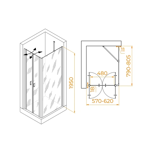 Душевой уголок RGW PA-144B (PA-104B+Z-050-2B+O-204B) 600x800 мм 060814468-14 черный Easy Clean Душевой уголок RGW PA-144B (PA-104B+Z-050-2B+O-204B) 600x800 мм 060814468-14 черный Easy Clean