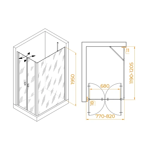 Душевой уголок RGW PA-144B (PA-104B+Z-050-2B+O-204B) 800x1200 мм 060814482-14 черный Easy Clean Душевой уголок RGW PA-144B (PA-104B+Z-050-2B+O-204B) 800x1200 мм 060814482-14 черный Easy Clean