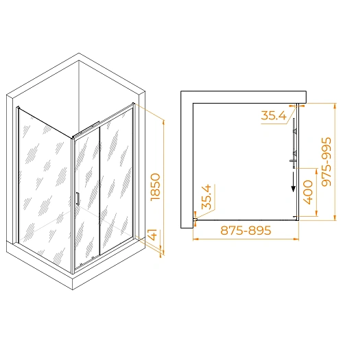 Душевой уголок RGW PA-145 900x1000 мм 020814590-11 хром Easy Clean Душевой уголок RGW PA-145 900x1000 мм 020814590-11 хром Easy Clean