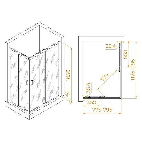 Душевой уголок RGW PA-146B 800x1200 мм 020814682-14 черный Easy Clean Душевой уголок RGW PA-146B 800x1200 мм 020814682-14 черный Easy Clean