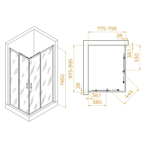 Душевой уголок RGW PA-246B 800x1000 мм 030824680-14 черный Easy Clean Душевой уголок RGW PA-246B 800x1000 мм 030824680-14 черный Easy Clean