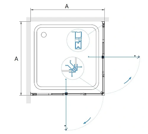 Душевой уголок RGW PA-38 900x900 мм 06083899-11 хром Easy Clean Душевой уголок RGW PA-38 900x900 мм 06083899-11 хром Easy Clean