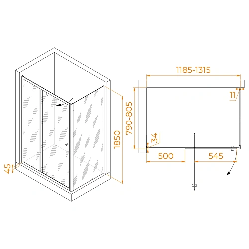 Душевой уголок RGW PA-44 (PA-02 + Z-050-1) 1200x800 мм 41084418-011 хром Easy Clean Душевой уголок RGW PA-44 (PA-02 + Z-050-1) 1200x800 мм 41084418-011 хром Easy Clean