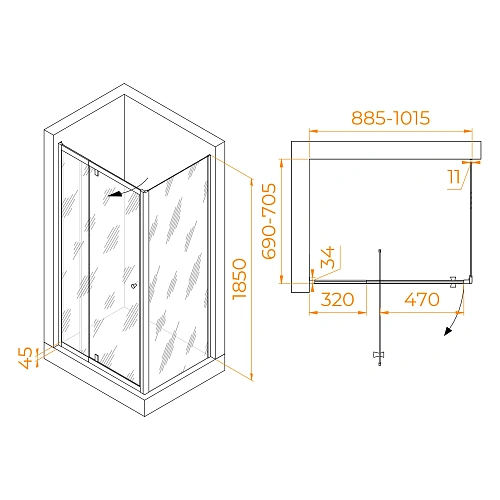 Душевой уголок RGW PA-44 (PA-02 + Z-050-1) 900x700 мм 41084497-011 хром Easy Clean Душевой уголок RGW PA-44 (PA-02 + Z-050-1) 900x700 мм 41084497-011 хром Easy Clean