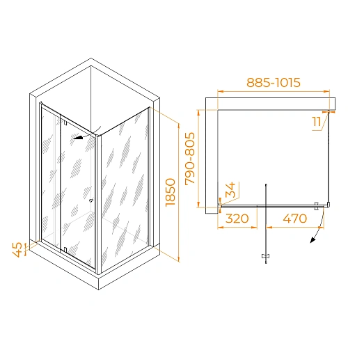 Душевой уголок RGW PA-44 (PA-02 + Z-050-1) 900x800 мм 41084498-011 хром Easy Clean Душевой уголок RGW PA-44 (PA-02 + Z-050-1) 900x800 мм 41084498-011 хром Easy Clean