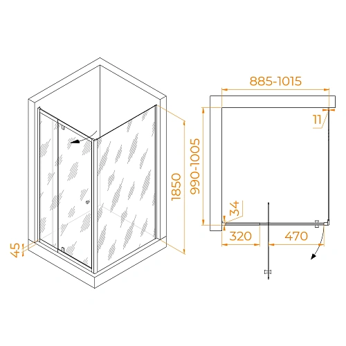 Душевой уголок RGW PA-44B (PA-02B + Z-050-1B) 900x1000 мм 41084490-014 черный Easy Clean Душевой уголок RGW PA-44B (PA-02B + Z-050-1B) 900x1000 мм 41084490-014 черный Easy Clean