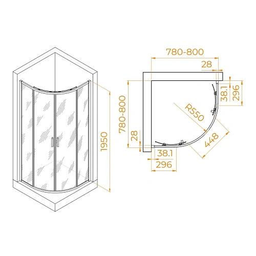 Душевой уголок RGW PA-52B 800x800 мм 03085288-14 черный Easy Clean Душевой уголок RGW PA-52B 800x800 мм 03085288-14 черный Easy Clean