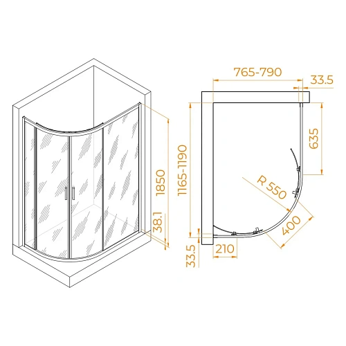 Душевой уголок RGW PA-61 800x1200 мм 41086182-11 хром Easy Clean Душевой уголок RGW PA-61 800x1200 мм 41086182-11 хром Easy Clean