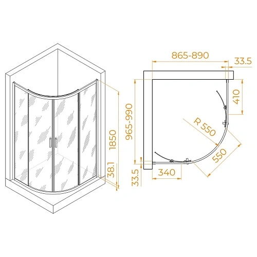 Душевой уголок RGW PA-61 900x1000 мм 41086190-11 хром Easy Clean Душевой уголок RGW PA-61 900x1000 мм 41086190-11 хром Easy Clean