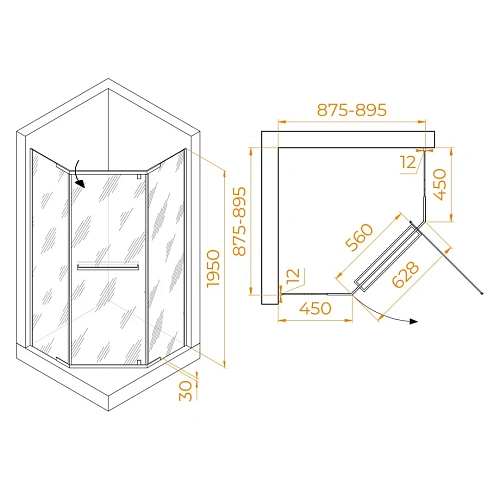 Душевой уголок RGW PA-82 900x900 мм 41088299-11 хром Easy Clean Душевой уголок RGW PA-82 900x900 мм 41088299-11 хром Easy Clean
