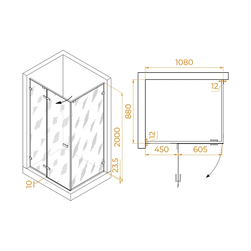 Душевой уголок RGW SV-040 1100x900 мм 353204019-21 хром Easy Clean Душевой уголок RGW SV-040 1100x900 мм 353204019-21 хром Easy Clean