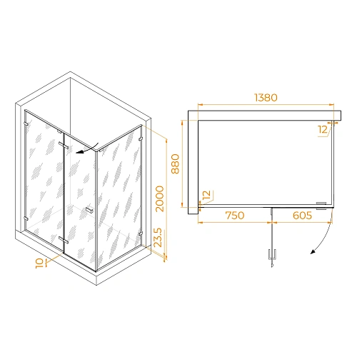 Душевой уголок RGW SV-040 1400x900 мм 353204049-21 хром Easy Clean Душевой уголок RGW SV-040 1400x900 мм 353204049-21 хром Easy Clean