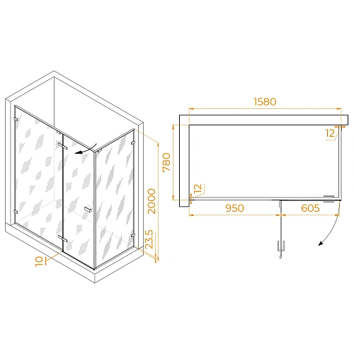 Душевой уголок RGW SV-040 1600x800 мм 353204068-11 хром Easy Clean Душевой уголок RGW SV-040 1600x800 мм 353204068-11 хром Easy Clean