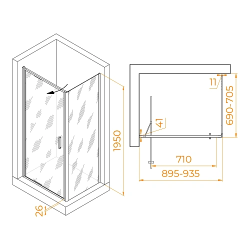 Душевой уголок RGW SV-145 900x700 мм 703214597-11 хром Easy Clean Душевой уголок RGW SV-145 900x700 мм 703214597-11 хром Easy Clean