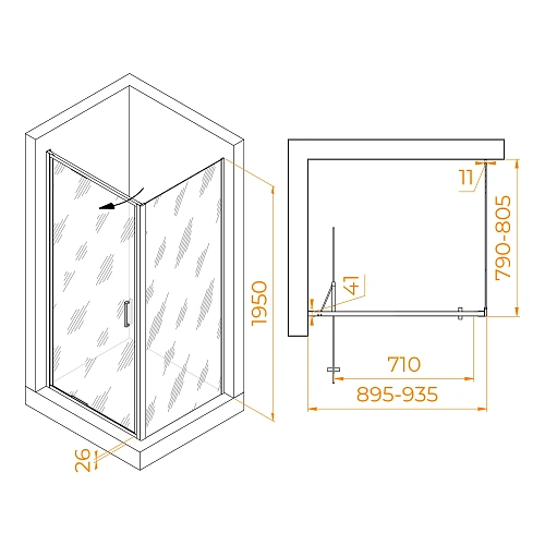 Душевой уголок RGW SV-145 900x800 мм 703214598-11 хром Easy Clean Душевой уголок RGW SV-145 900x800 мм 703214598-11 хром Easy Clean