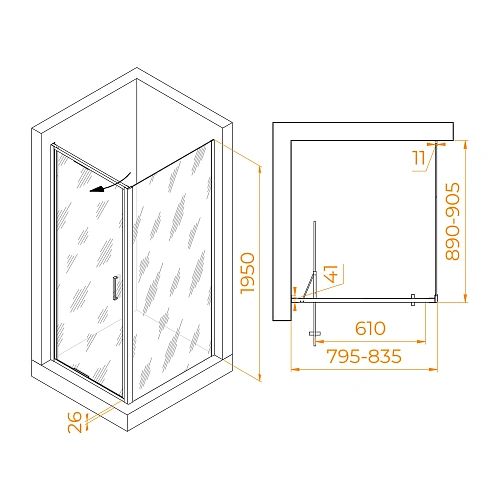Душевой уголок RGW SV-145B 800x900 мм 703214589-14 черный Easy Clean Душевой уголок RGW SV-145B 800x900 мм 703214589-14 черный Easy Clean