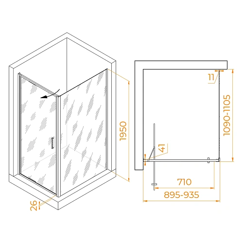 Душевой уголок RGW SV-145B 900x1100 мм 703214591-14 черный Easy Clean Душевой уголок RGW SV-145B 900x1100 мм 703214591-14 черный Easy Clean