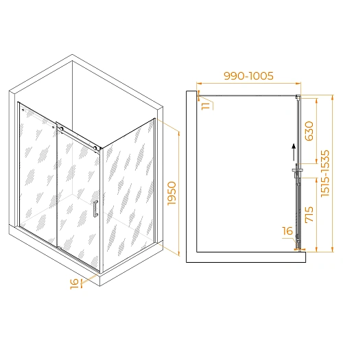 Душевой уголок RGW TO-44 (TO-14 + Z-050-2) 1500x1000 мм 02074450-11 хром Easy Clean Душевой уголок RGW TO-44 (TO-14 + Z-050-2) 1500x1000 мм 02074450-11 хром Easy Clean