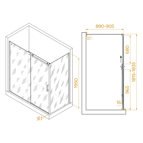 Душевой уголок RGW TO-44 (TO-14 + Z-050-2) 1800x900 мм 02074489-11 хром Easy Clean Душевой уголок RGW TO-44 (TO-14 + Z-050-2) 1800x900 мм 02074489-11 хром Easy Clean