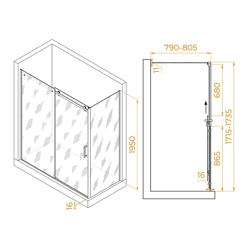 Душевой уголок RGW TO-44-1 (TO-14 + Z-060-2) 1700x800 мм 020744178-11 хром Easy Clean Душевой уголок RGW TO-44-1 (TO-14 + Z-060-2) 1700x800 мм 020744178-11 хром Easy Clean