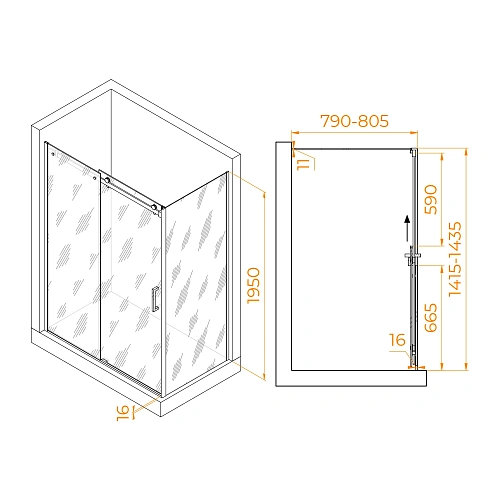 Душевой уголок RGW TO-44-1B (TO-14B + Z-060-2B) 1400x800 мм 020744148-14 черный Easy Clean Душевой уголок RGW TO-44-1B (TO-14B + Z-060-2B) 1400x800 мм 020744148-14 черный Easy Clean