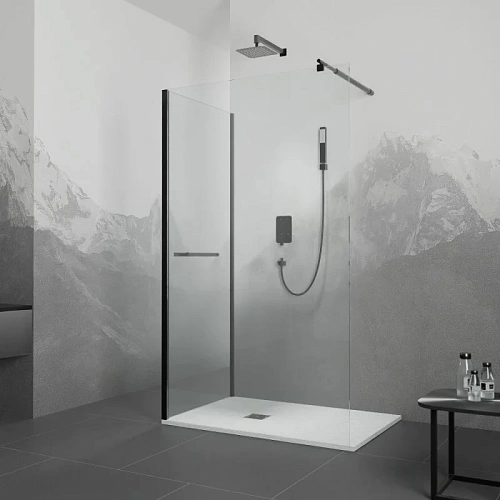 Душевой уголок RGW Walk In WA-005-1B (WA-002B+Z-060-2B) 800x800 мм 351005188-14 черный, Easy Clean Душевой уголок RGW Walk In WA-005-1B (WA-002B+Z-060-2B) 800x800 мм 351005188-14 черный, Easy Clean