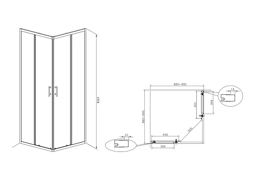 Душевой уголок Roca Town-N 2L2 900x900X1950 мм, прозрачное стекло, хром MP2609012M Душевой уголок Roca Town-N 2L2 900x900X1950 мм, прозрачное стекло, хром MP2609012M