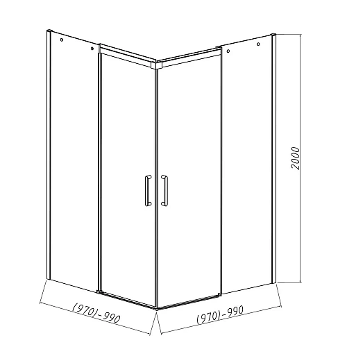 Душевой уголок Vincea Dice VSS-4D100CLB, 1000x1000, черный, стекло прозрачное Душевой уголок Vincea Dice VSS-4D100CLB, 1000x1000, черный, стекло прозрачное