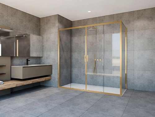 Душевой уголок Vincea Garda VSR-1G21017CLG 1700x1000мм, брашированное золото, стекло прозрачное Душевой уголок Vincea Garda VSR-1G21017CLG 1700x1000мм, брашированное золото, стекло прозрачное