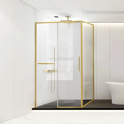 Душевой уголок Vincea Slim Soft VSR-1SS9013CLG, 1300x900, брашированное золото, стекло прозрачное Душевой уголок Vincea Slim Soft VSR-1SS9013CLG, 1300x900, брашированное золото, стекло прозрачное