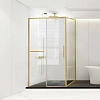 Душевой уголок Vincea Slim Soft VSR-1SS9014CLG, 1400x900, брашированное золото, стекло прозрачное
