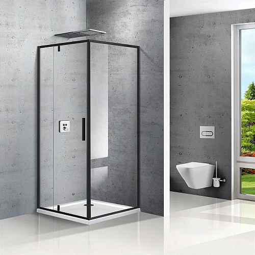 Душевой уголок Vincea Slim VPR-2SL9012CLB-R, 1200x900, матовый черный, стекло прозрачное, правый Душевой уголок Vincea Slim VPR-2SL9012CLB-R, 1200x900, матовый черный, стекло прозрачное, правый