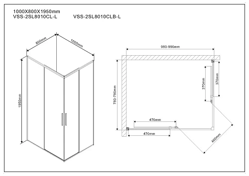 Душевой уголок Vincea Slim VSS-2SL8010CL-L, 1000x800, хром, стекло прозрачное, левый Душевой уголок Vincea Slim VSS-2SL8010CL-L, 1000x800, хром, стекло прозрачное, левый